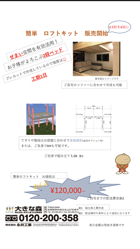 新潟市 長岡市 県央 簡易ロフト ロフト 2段ベッド 造作 家具 造作家具